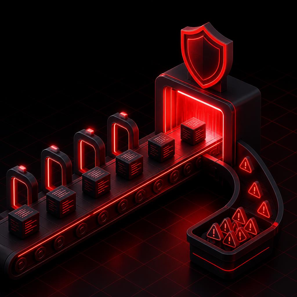 Automated vulnerability management pipeline narrowing a large volume of scanner findings into a short list of prioritized, exploitable risks